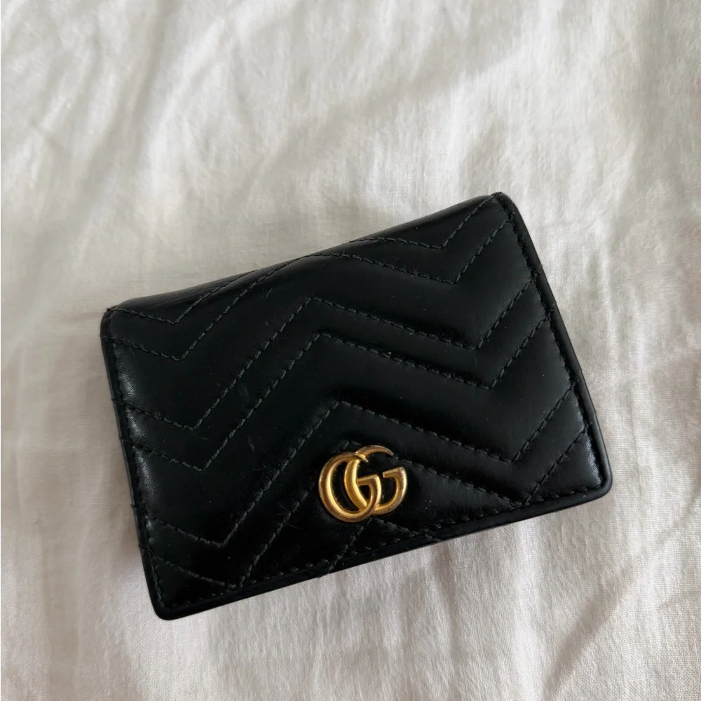 Gucci Black Quilted Leather Card Holder - Picture 1 of 4